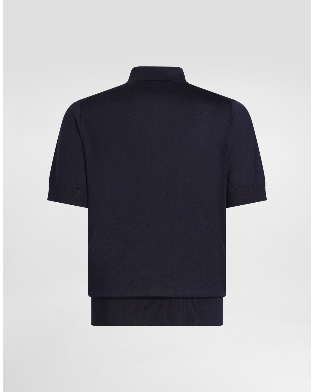 Dolce & Gabbana Blue Silk Polo Shirt for men