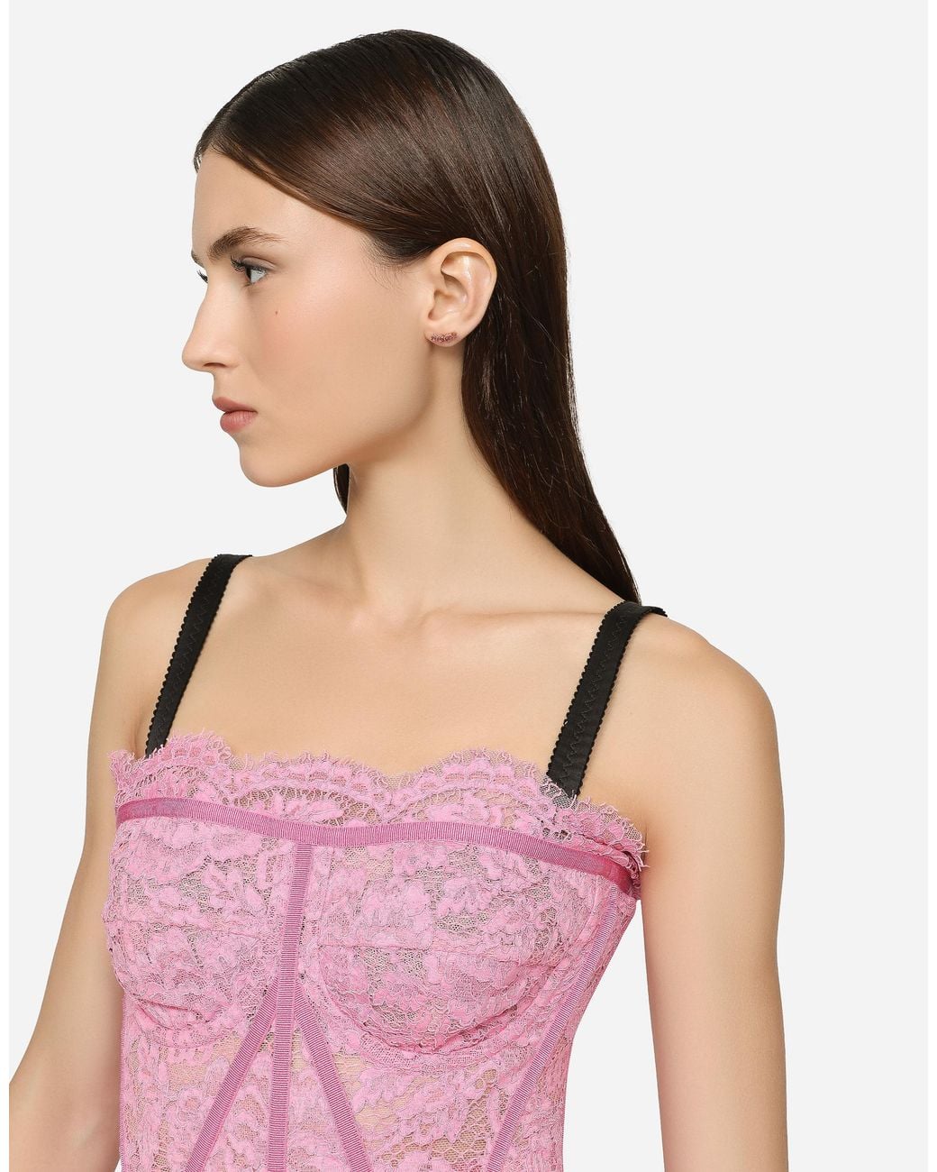 Dolce & Gabbana Pink Single Monochrome Earring 18 Carat And Tourmalines