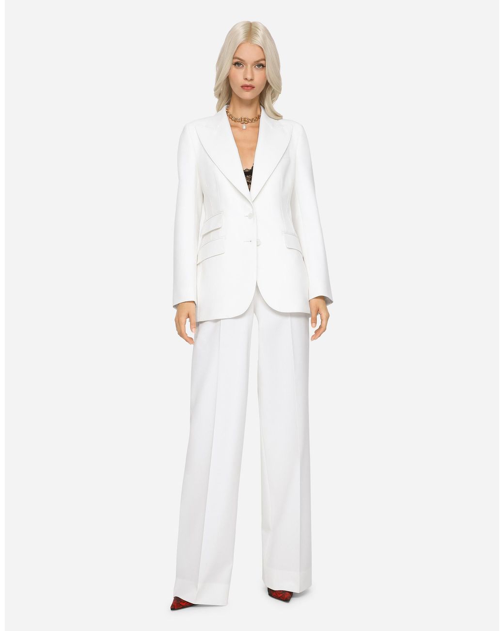 Dolce & Gabbana White Wool Pants