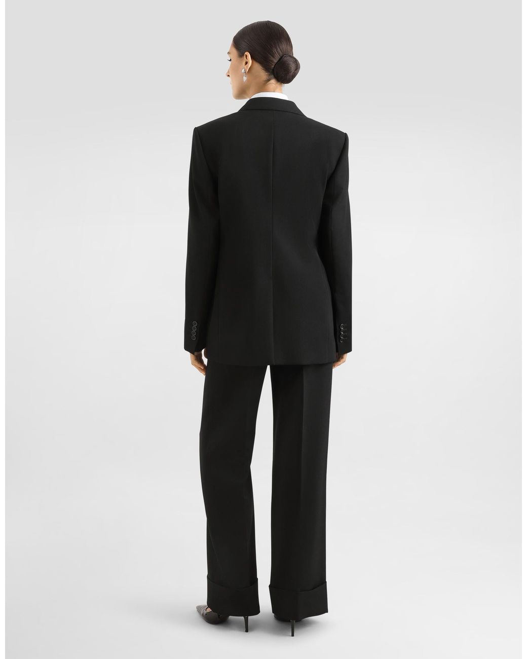 Dolce & Gabbana Black Wool Gabardine Trousers