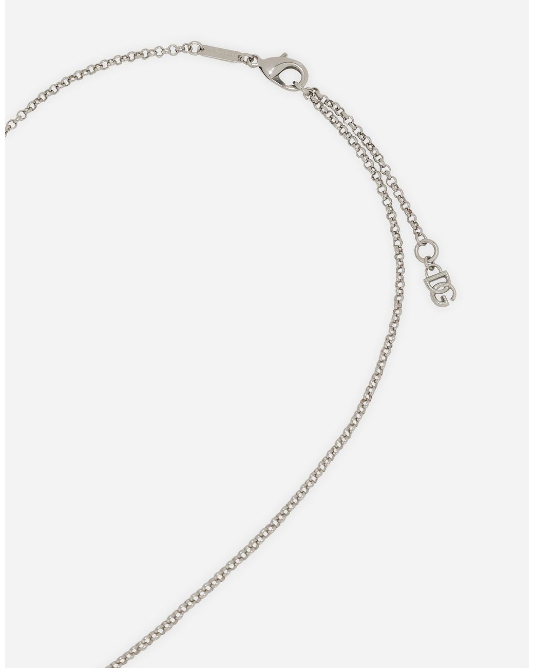 Dolce & Gabbana White Fine Link Necklace With Dg Logo