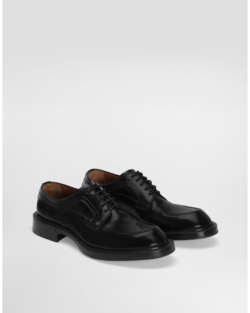 Dolce & Gabbana White Calfskin Derby Shoes for men
