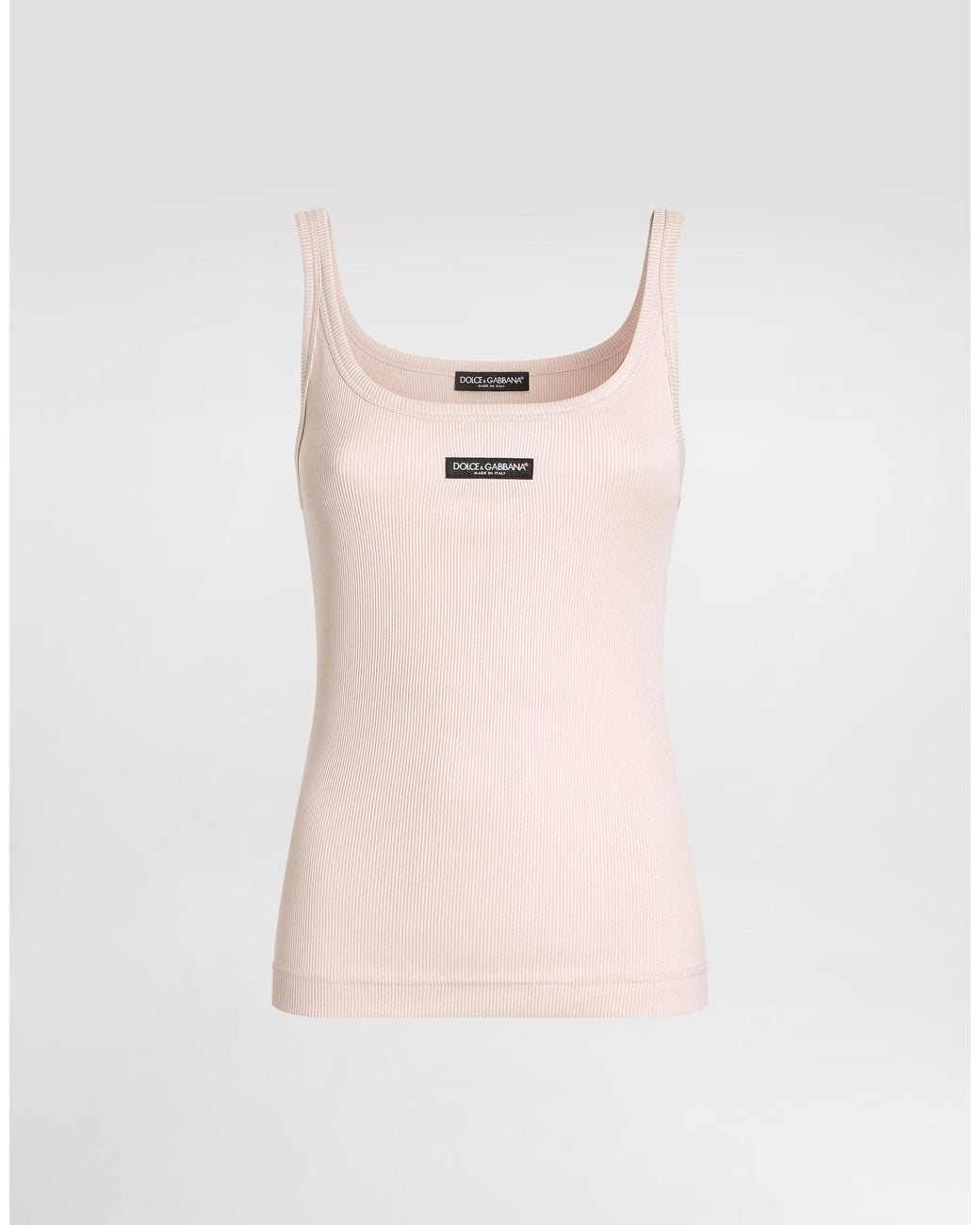 Dolce & Gabbana Pink Ribbed Tank Top�