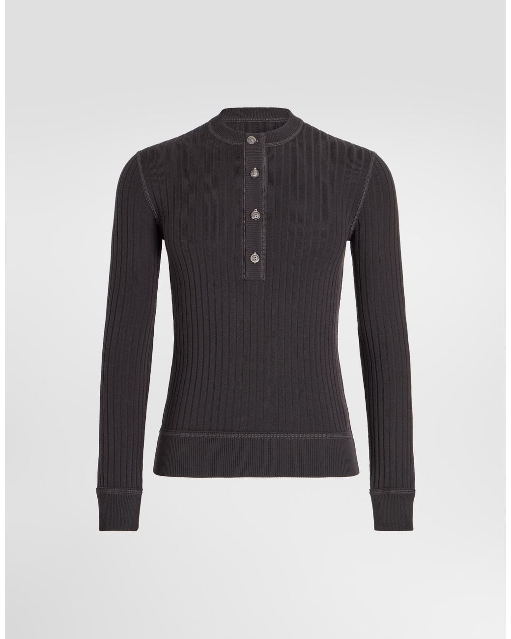 Dolce & Gabbana Blue Serafino Virgin Wool Pullover for men