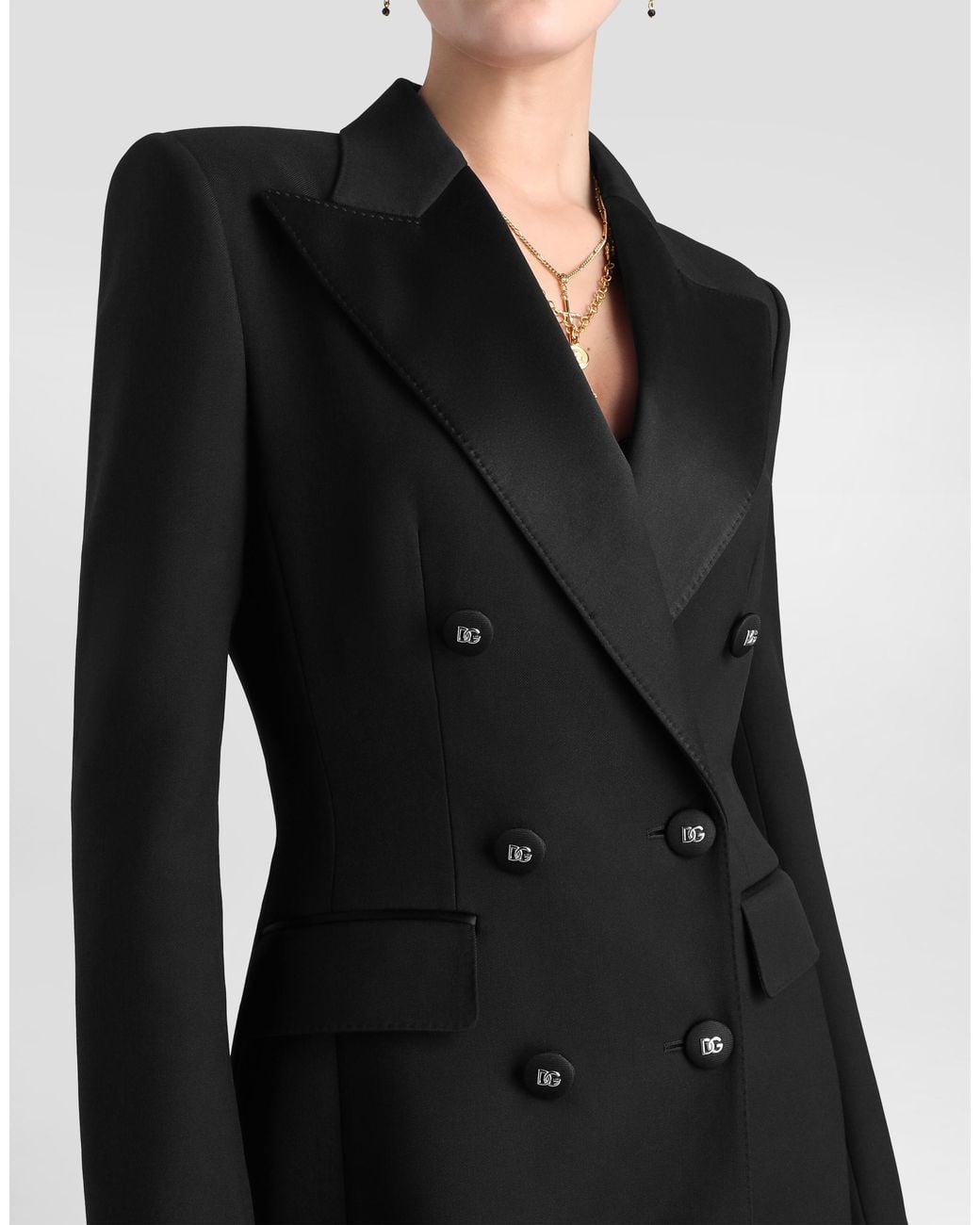 Dolce & Gabbana Black Dolce Double-Breasted Coat
