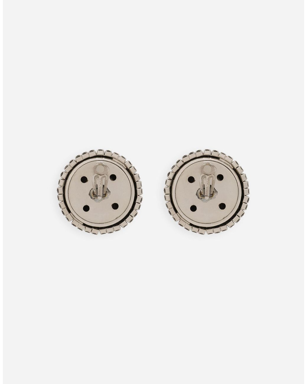Dolce & Gabbana Metallic Crystal-Embellished Clip-On Earrings