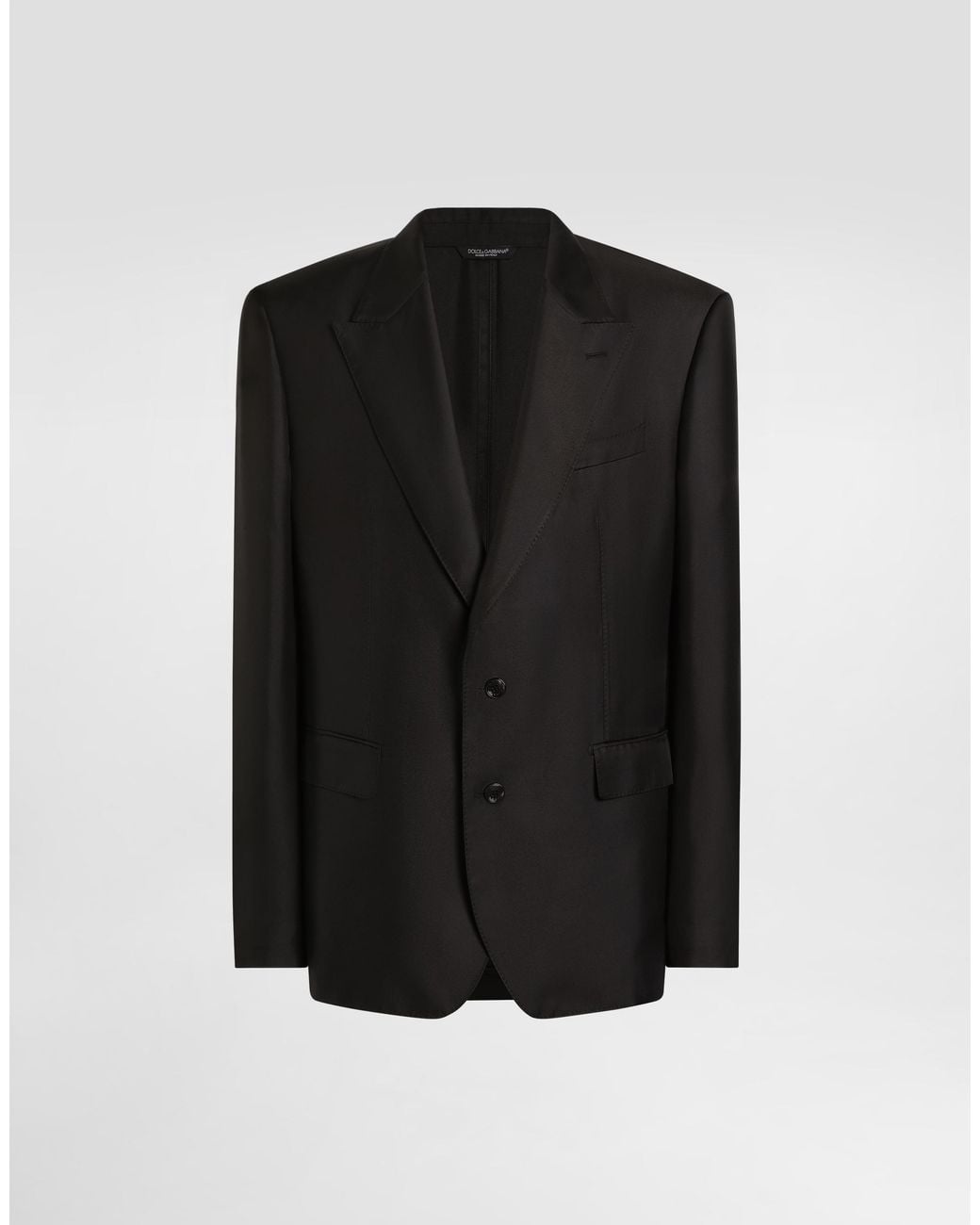 Dolce & Gabbana Black Sicilia Light Single-Breasted Silk Twill Jacket for men