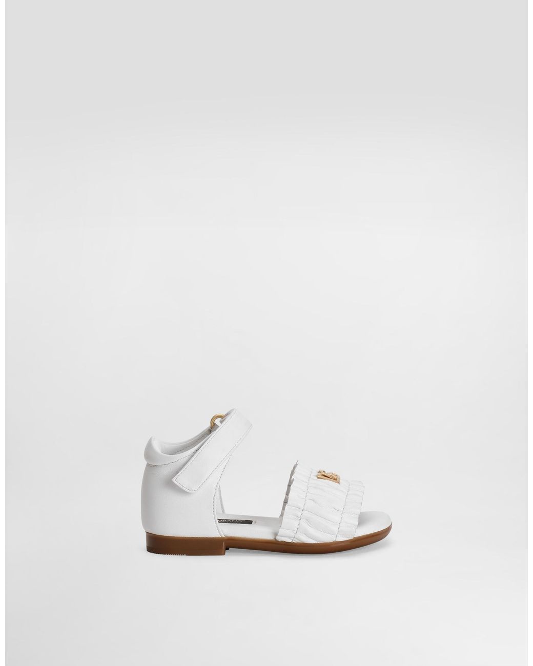 Dolce & Gabbana White Nappa Leather Sandals