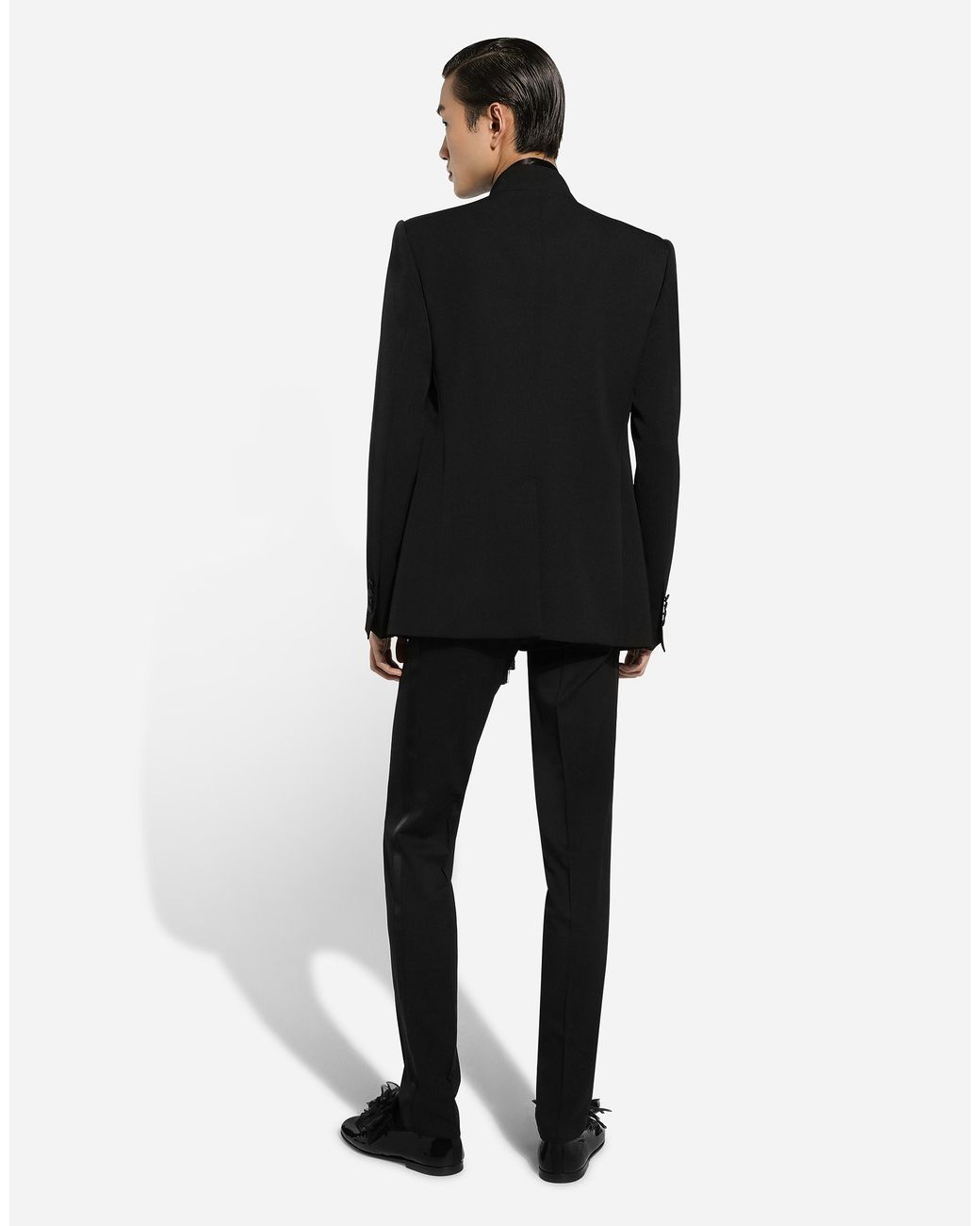 Dolce & Gabbana Black Single-Breasted Wool Jacket for men