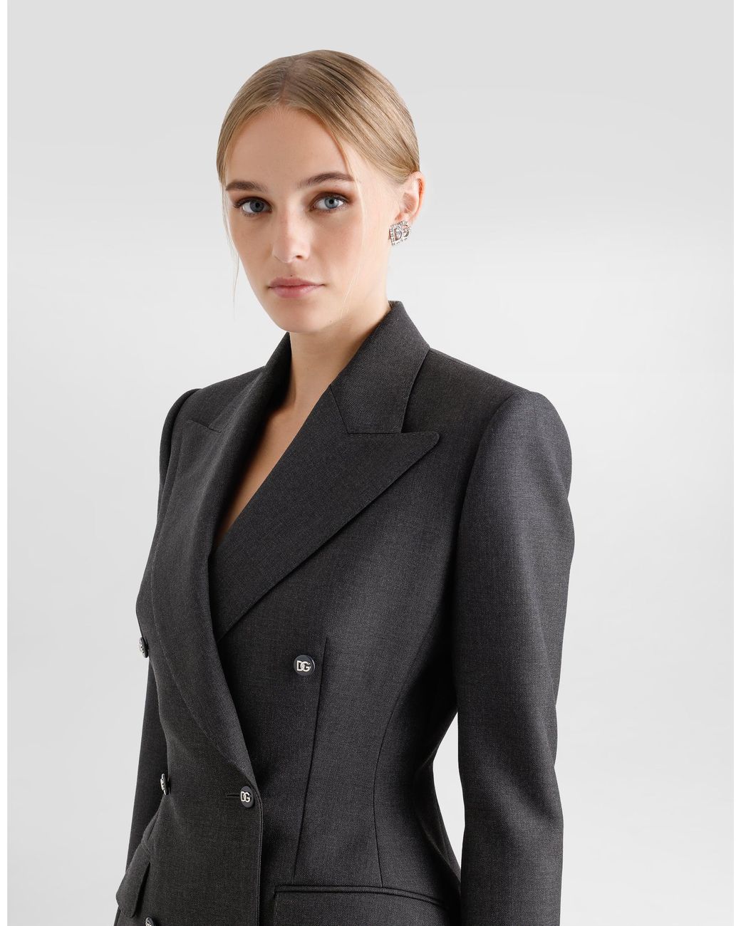 Dolce & Gabbana Blue Double-Breasted Dolce Jacket With Dg-Branded Buttons