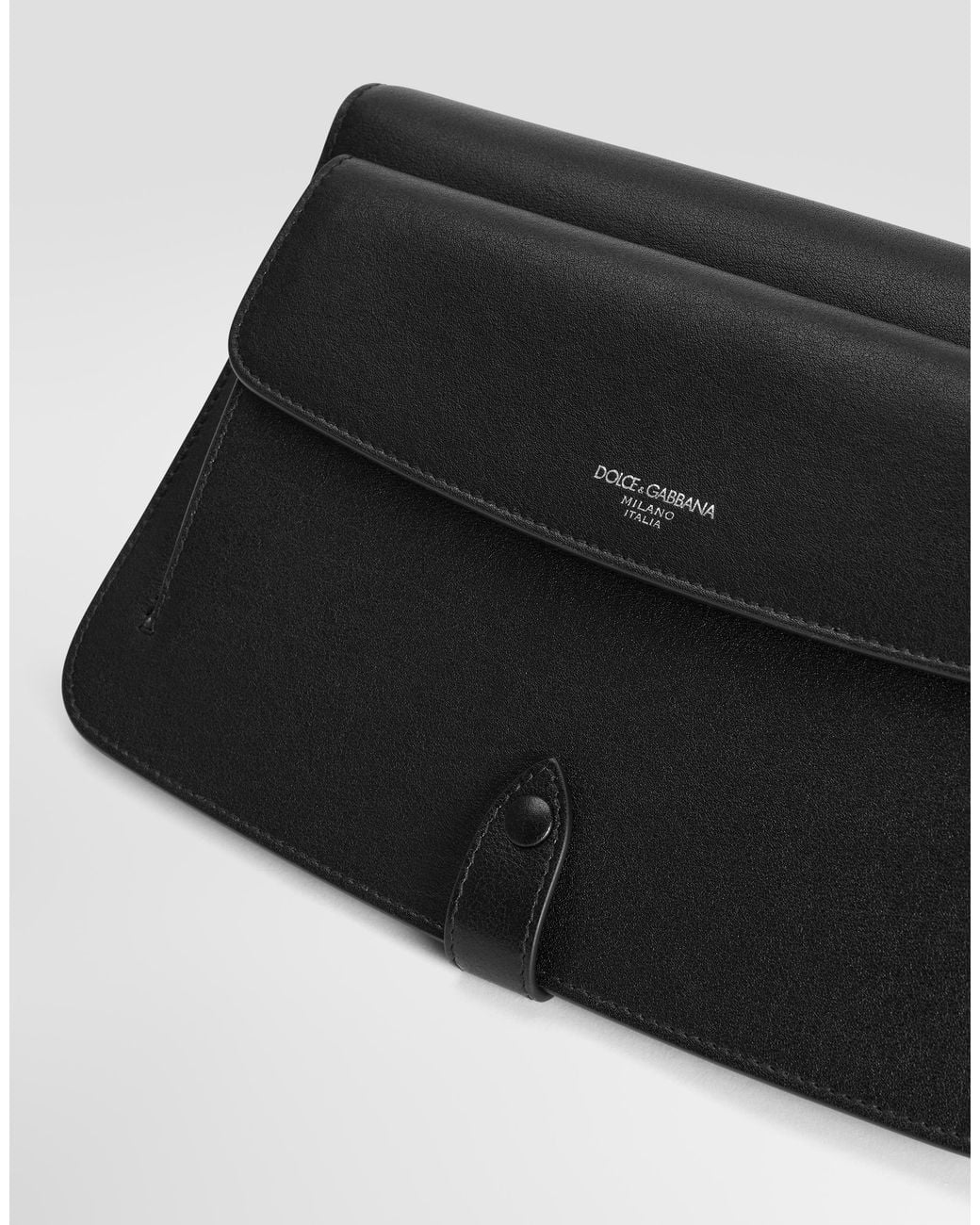 Dolce & Gabbana Black Calfskin Clutch Bag for men