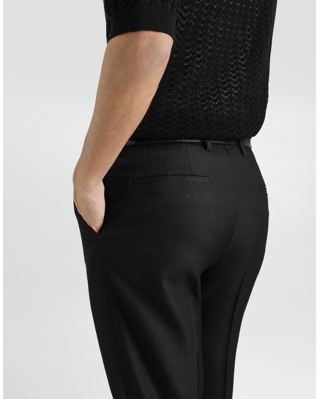 Dolce & Gabbana Black Viscose Trousers for men