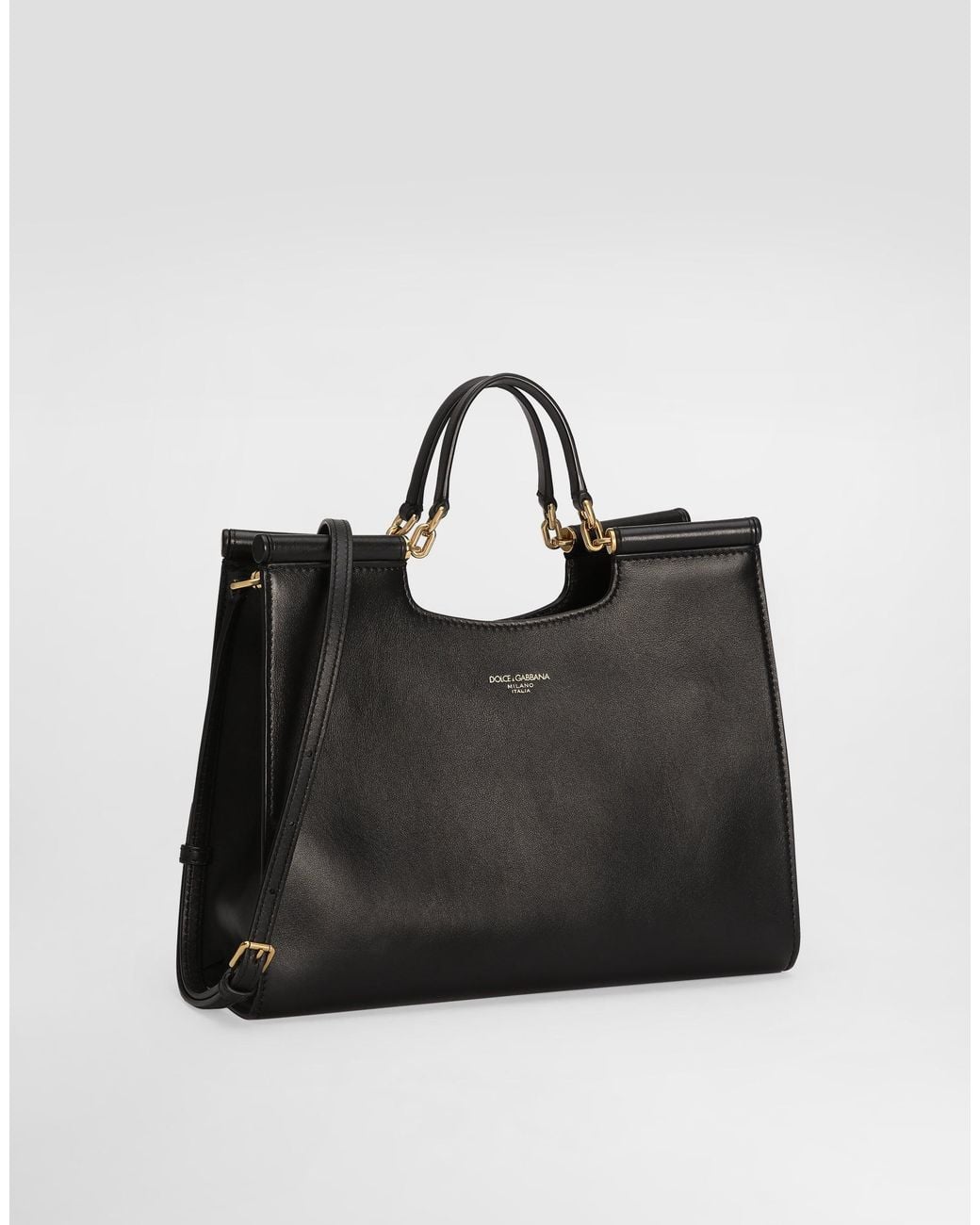 Dolce & Gabbana Black Small Sicily Shopper