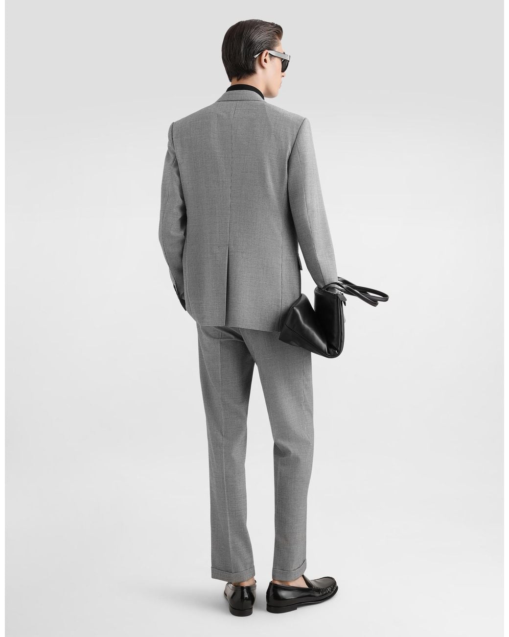 Dolce & Gabbana Gray Double-Breasted Wool Jacket for men