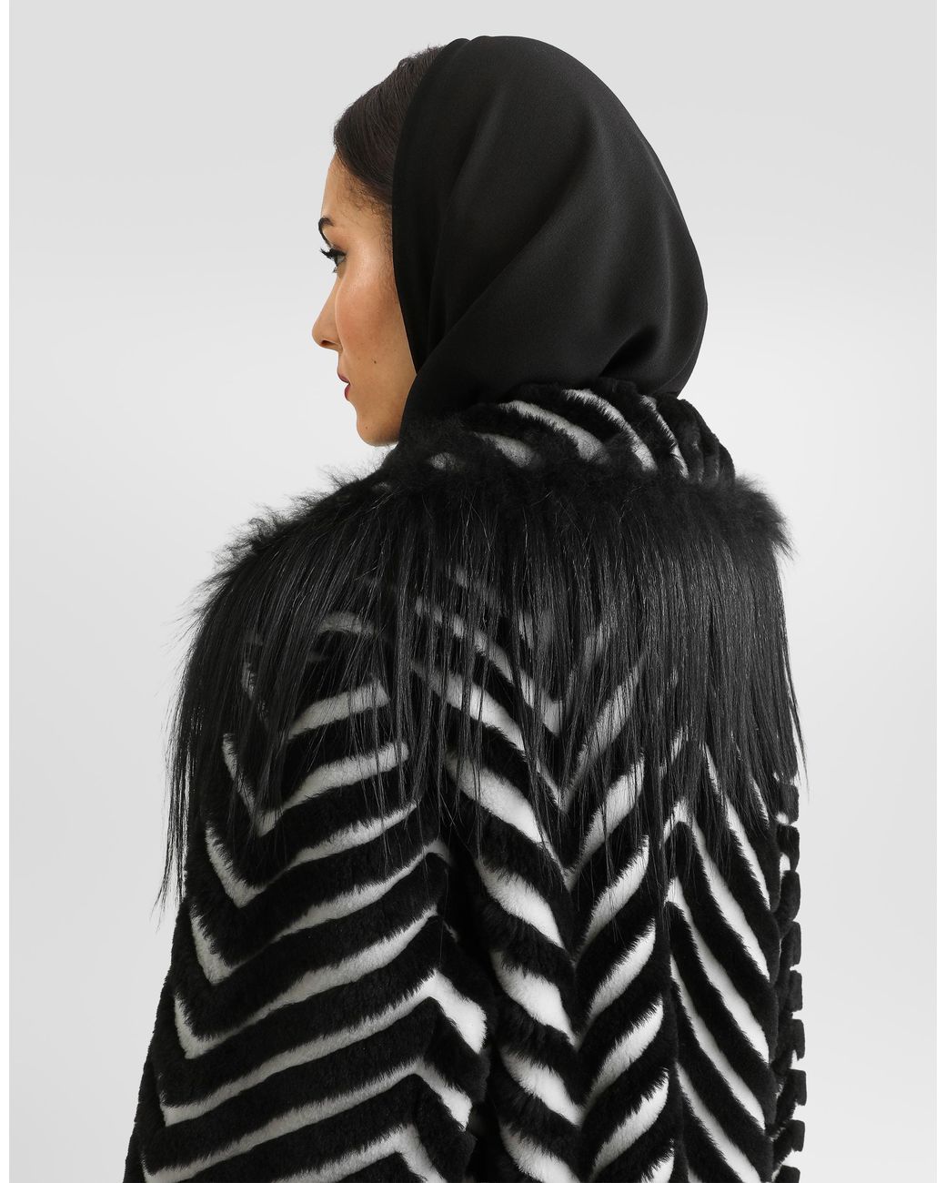 Dolce & Gabbana Black Shearling Coat