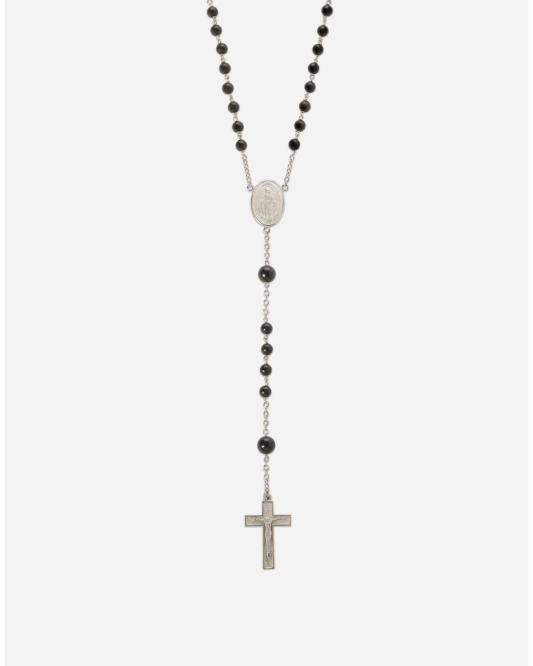 Dolce & Gabbana White Sicily Rosary Necklace 18-Carat And Jades for men