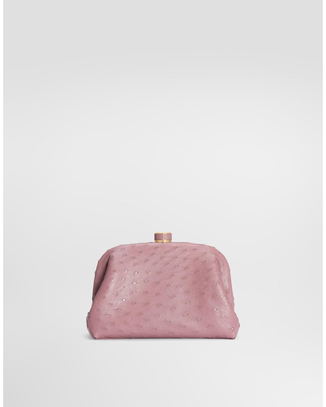 Dolce & Gabbana Pink Mini Grandma Ostrich Leather Handbag