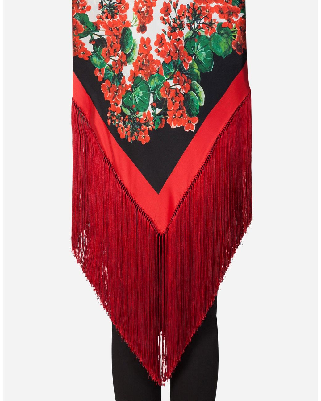 Scialle In Seta Con Frange Stampa Portofino di Dolce & Gabbana in Rosso |  Lyst