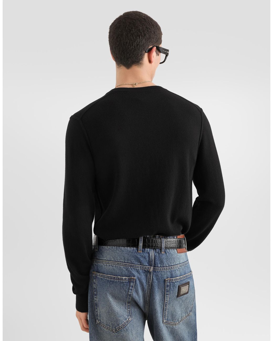 Dolce & Gabbana Black Cashmere Pullover for men