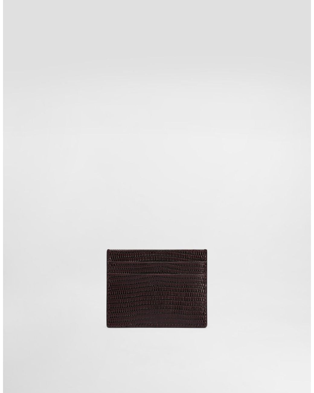 Dolce & Gabbana White Iguana-Print Leather Card Holder