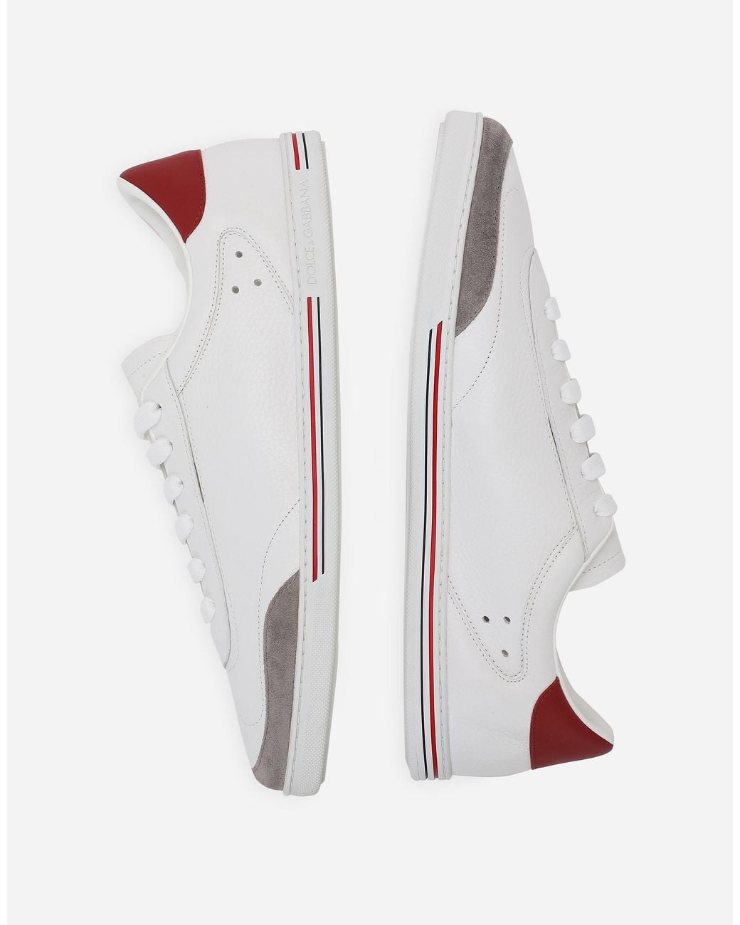 Dolce & Gabbana White Saint Tropez Calfskin Sneakers for men