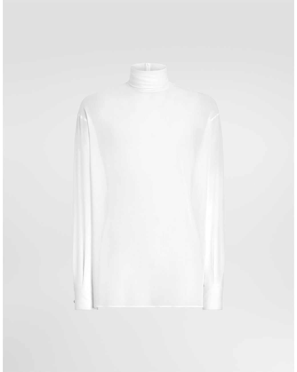 Dolce & Gabbana White Silk Georgette Shirt for men
