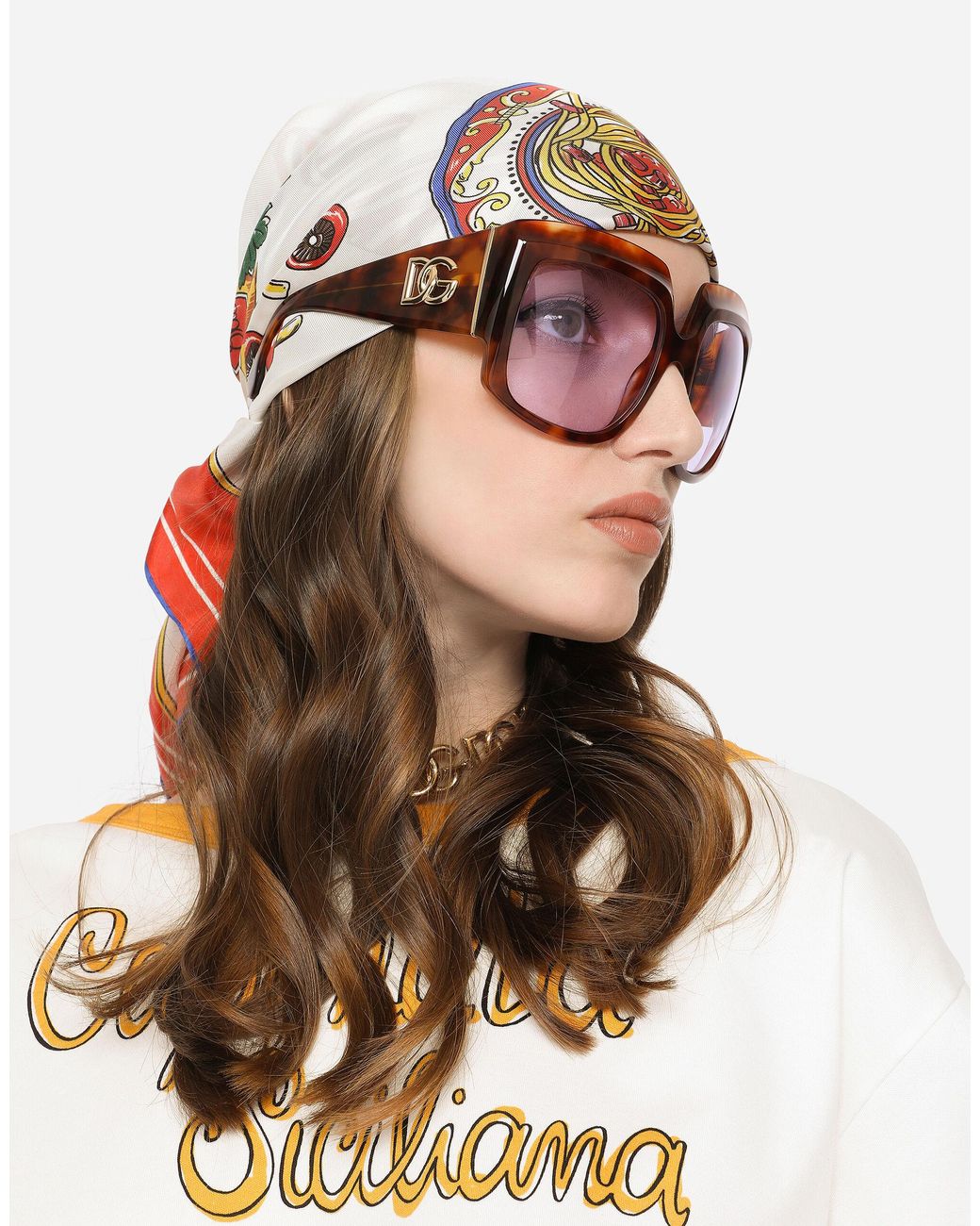 Dolce & Gabbana Pasta-print Twill Scarf (90 X 90) | Lyst