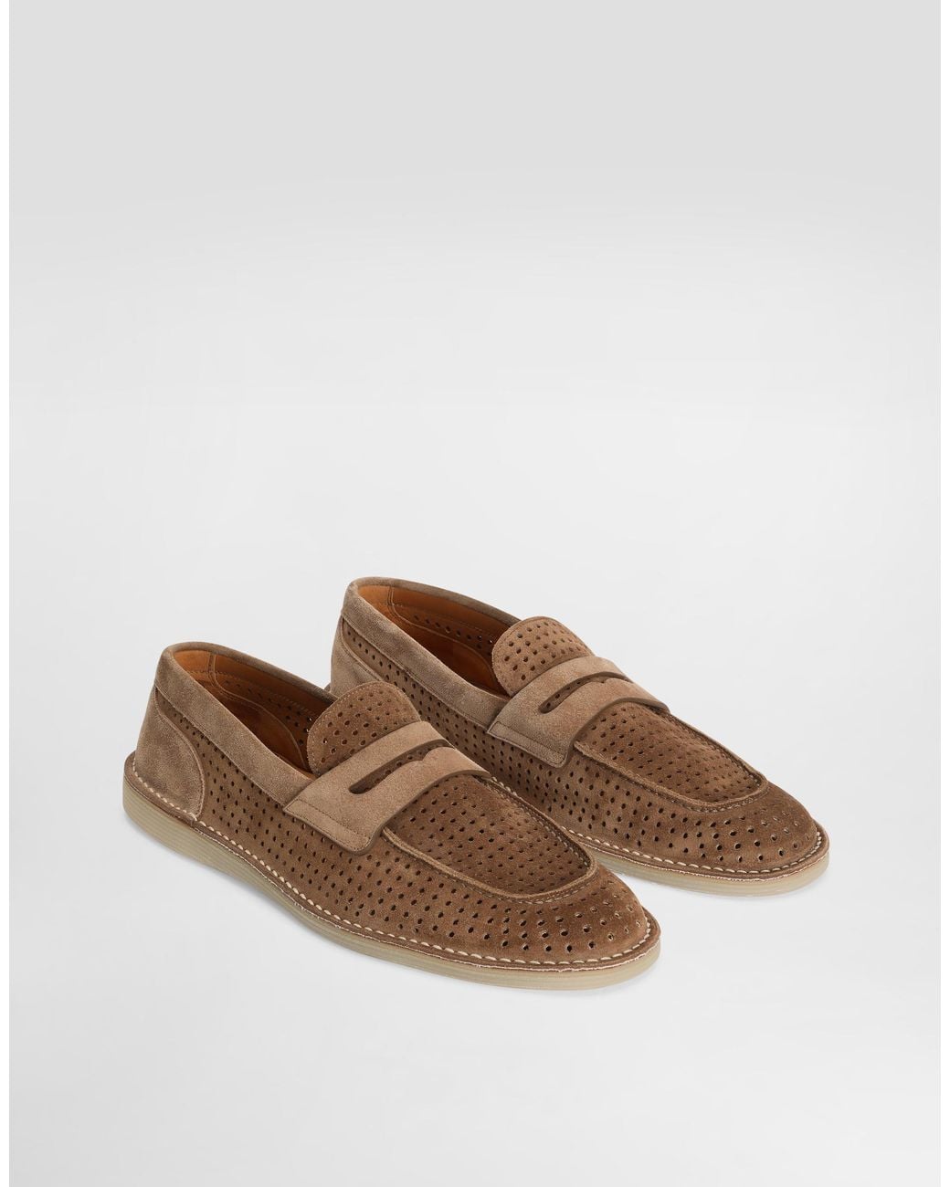 Dolce & Gabbana Brown Calfskin Loafers for men