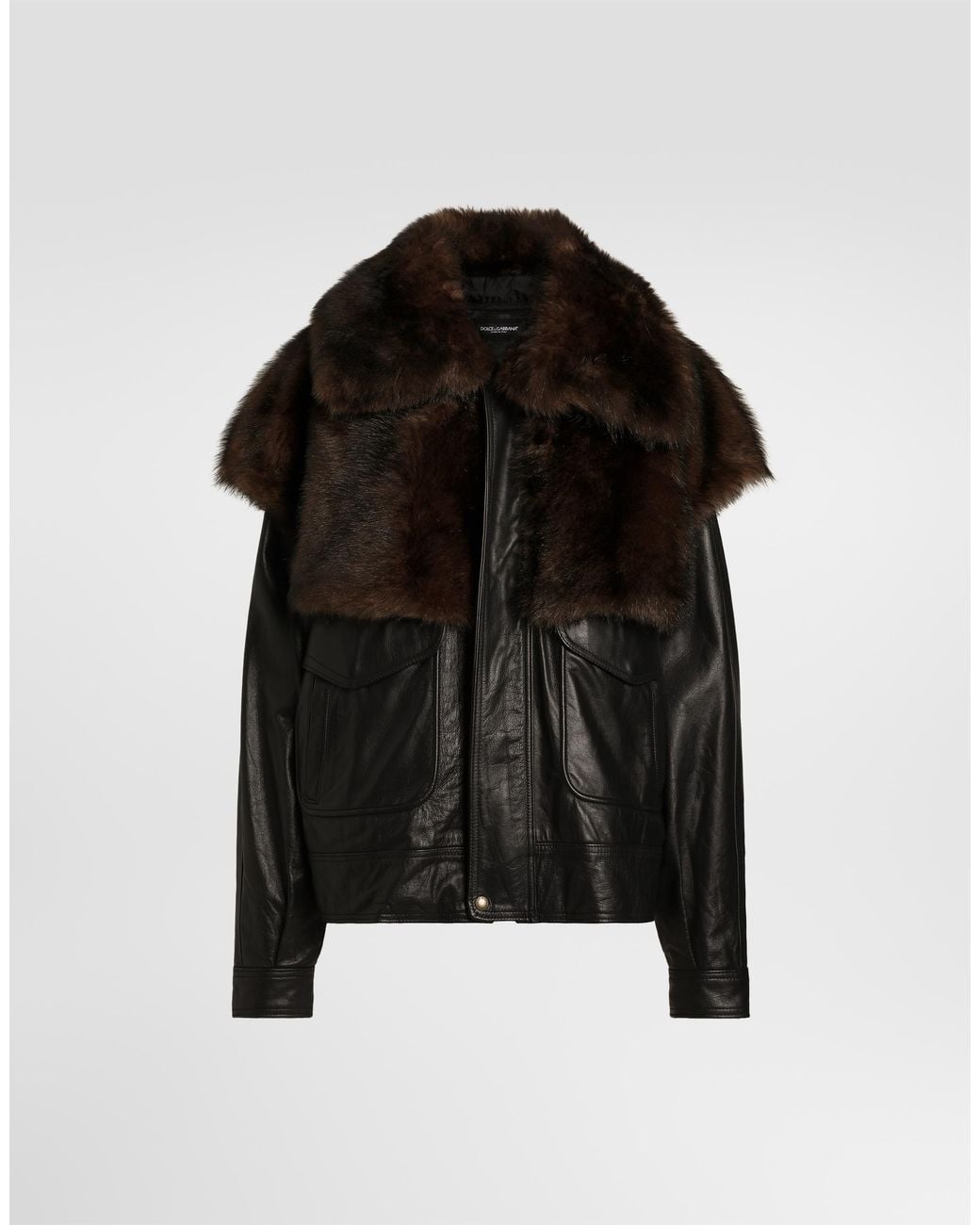 Dolce & Gabbana Black Leather Jacket