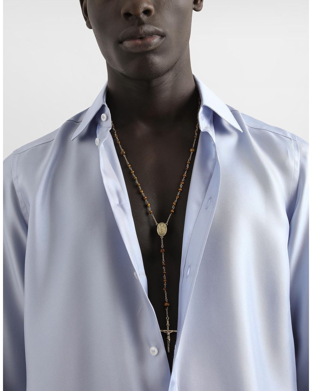 メンズ Dolce & Gabbana Rosary Necklace Stones White