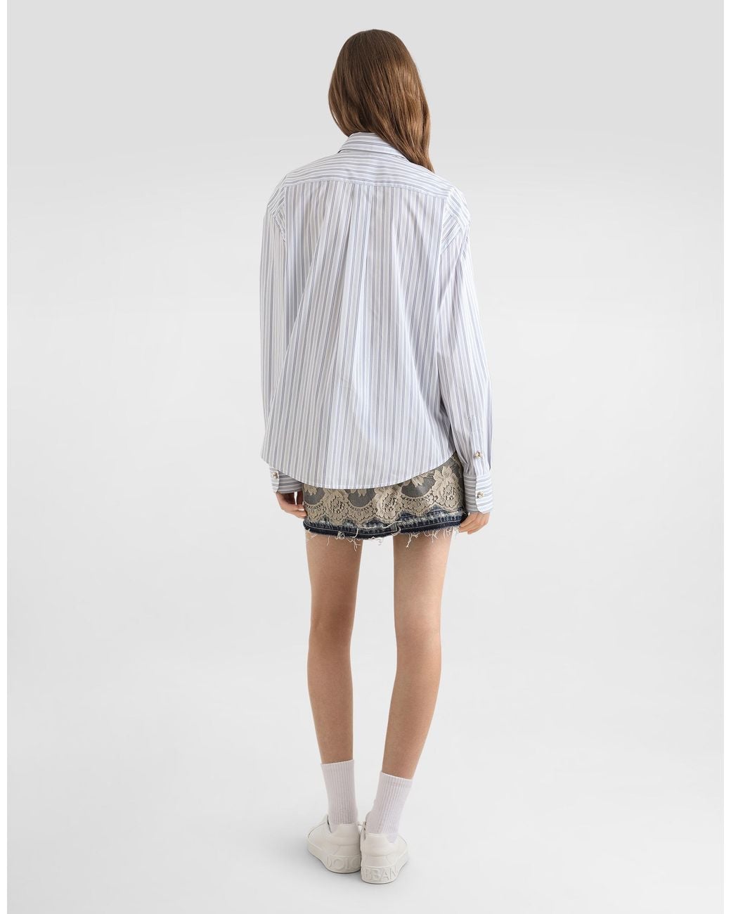 Dolce & Gabbana White Striped Shirt