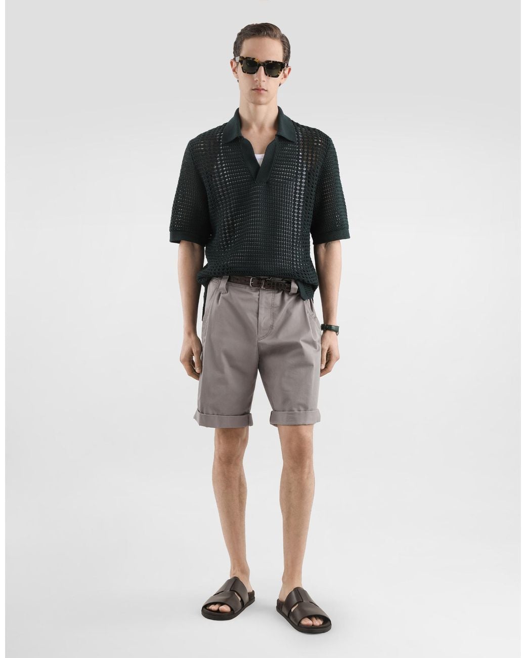 Dolce & Gabbana Black Wool Polo Shirt for men