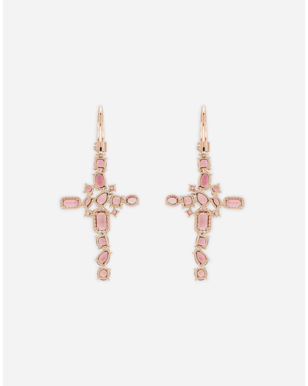 Dolce & Gabbana White Monochrome Earrings 18 Carat And Tourmalines