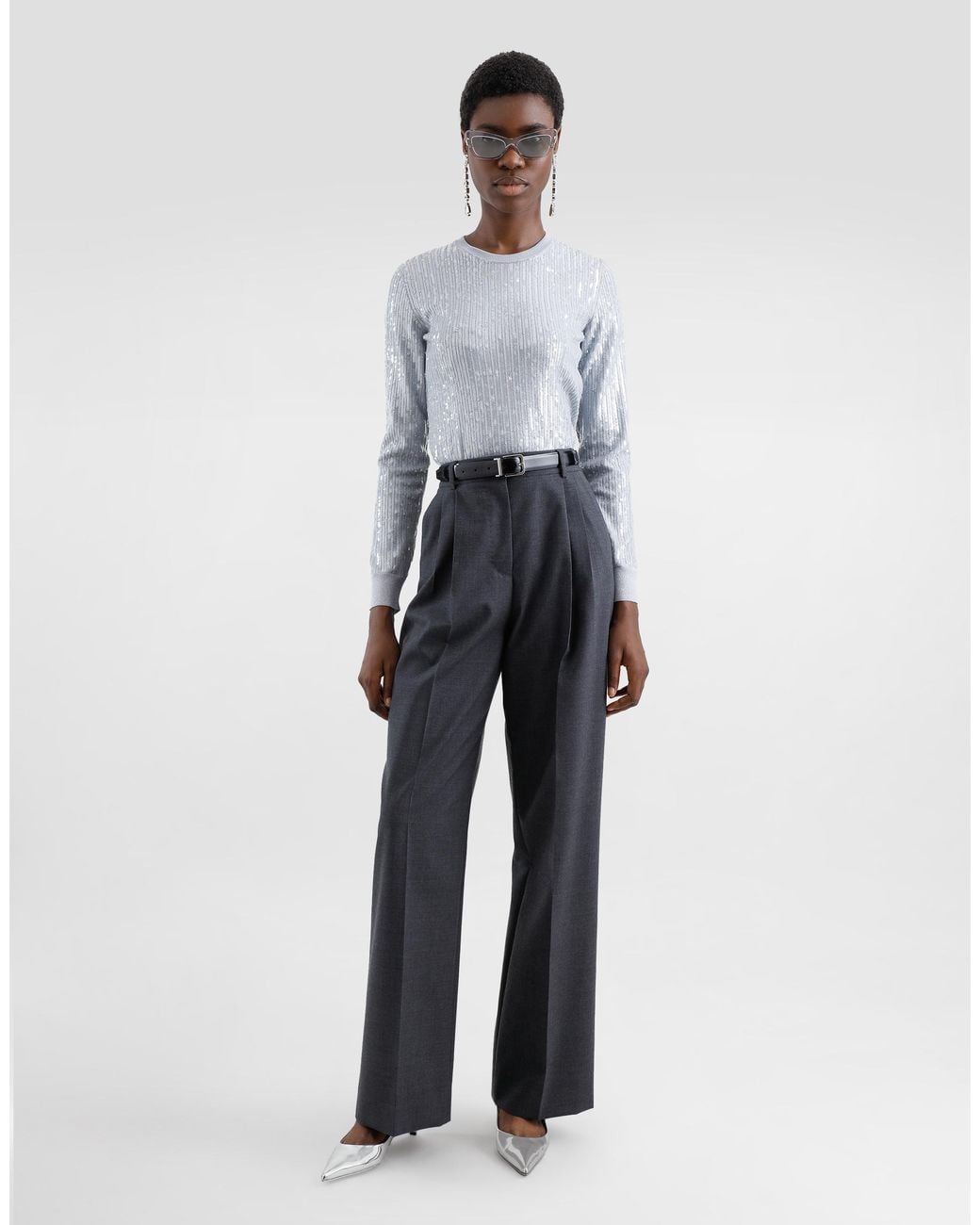 Dolce & Gabbana Blue Wool Fabric Pants