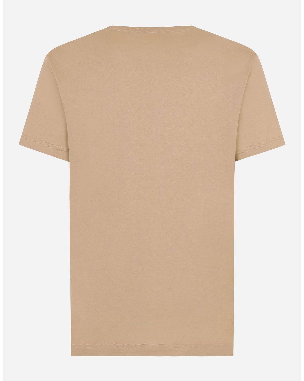 Dolce & Gabbana Natural Short-Sleeved T-Shirt With Dg Embroidery for men