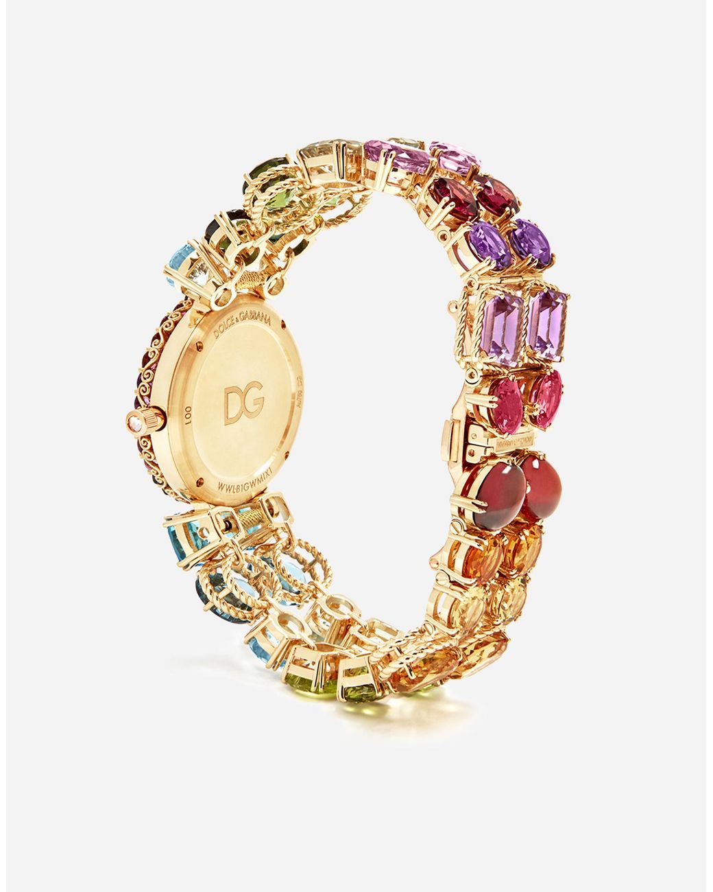 Dolce & Gabbana White Watch With Multi-colored Gems