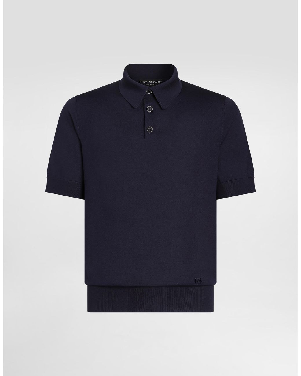 Dolce & Gabbana Blue Silk Polo Shirt for men
