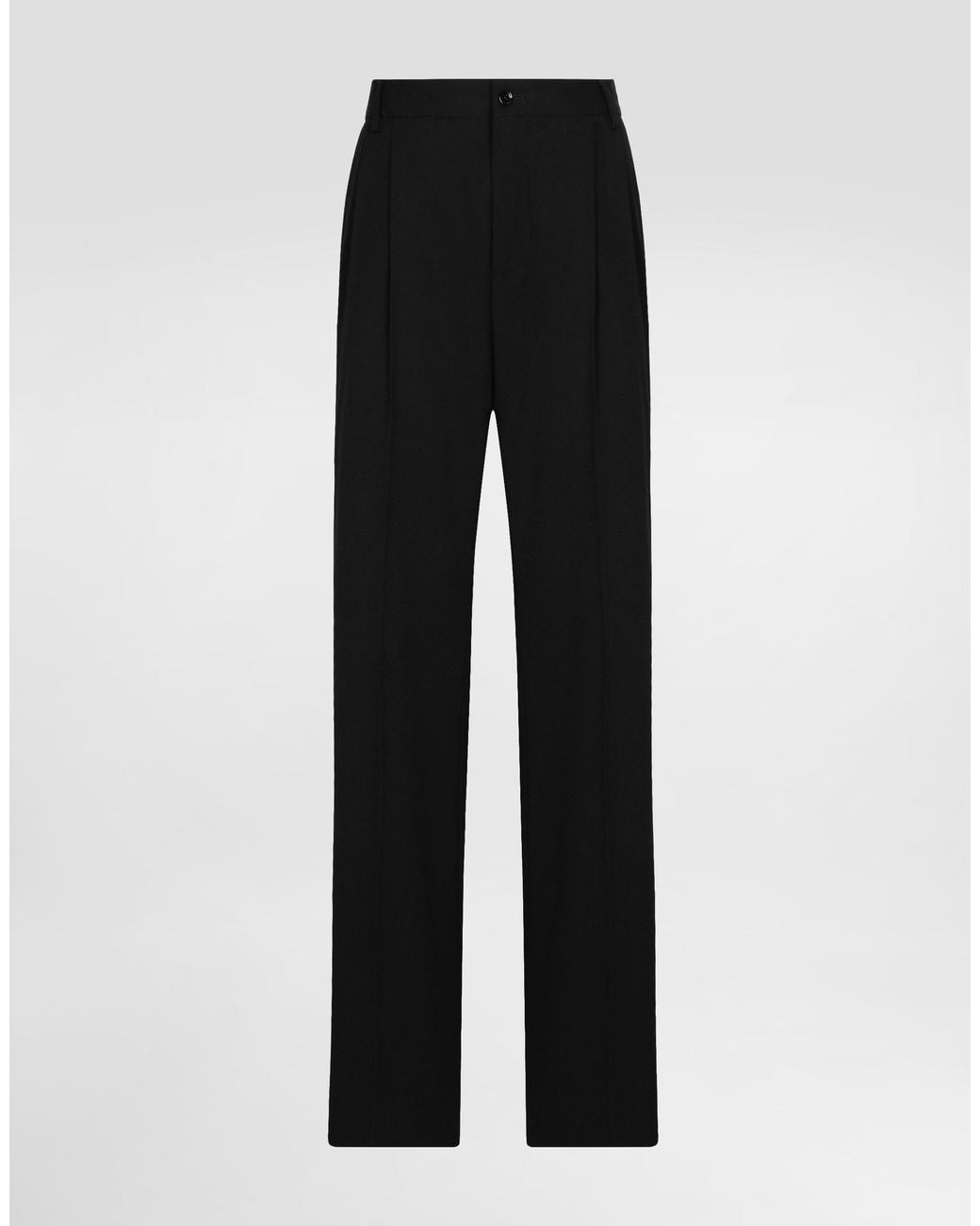 Dolce & Gabbana Black Flared Woolen Pants