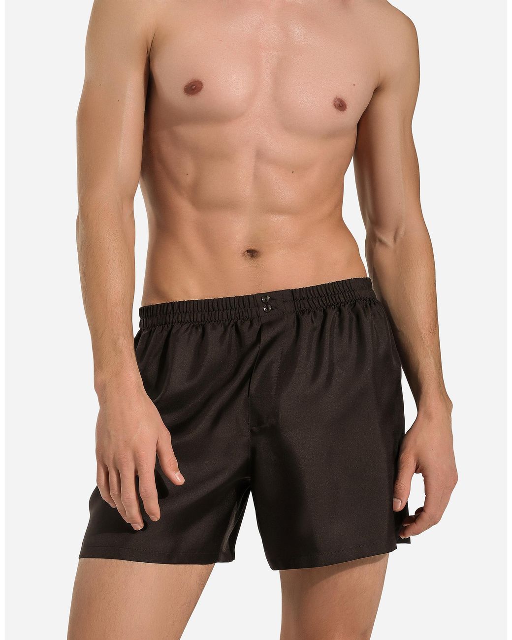 Dolce & Gabbana Black Silk Shorts for men