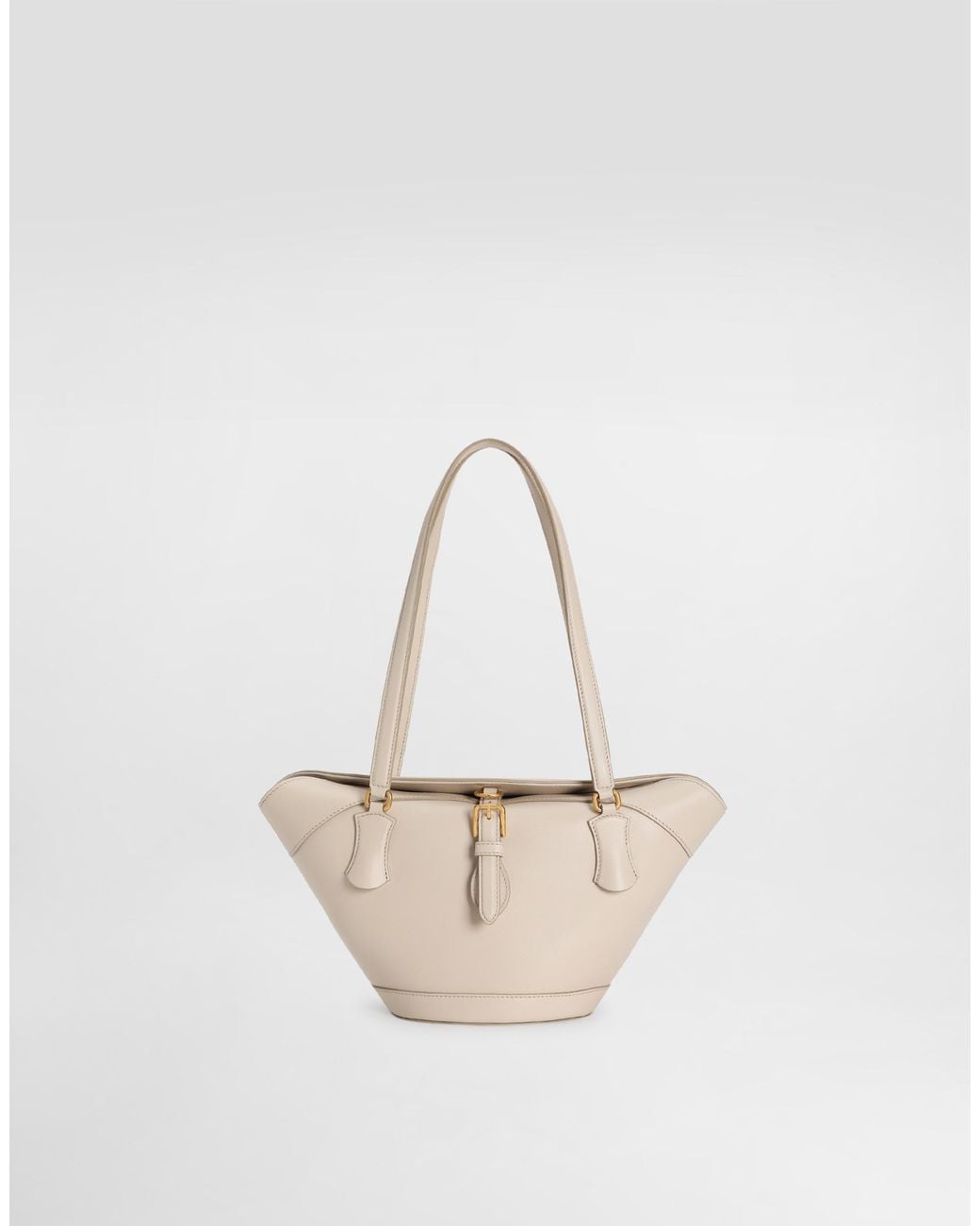 Dolce & Gabbana White Coffa Capri Leather Shoulder Bag
