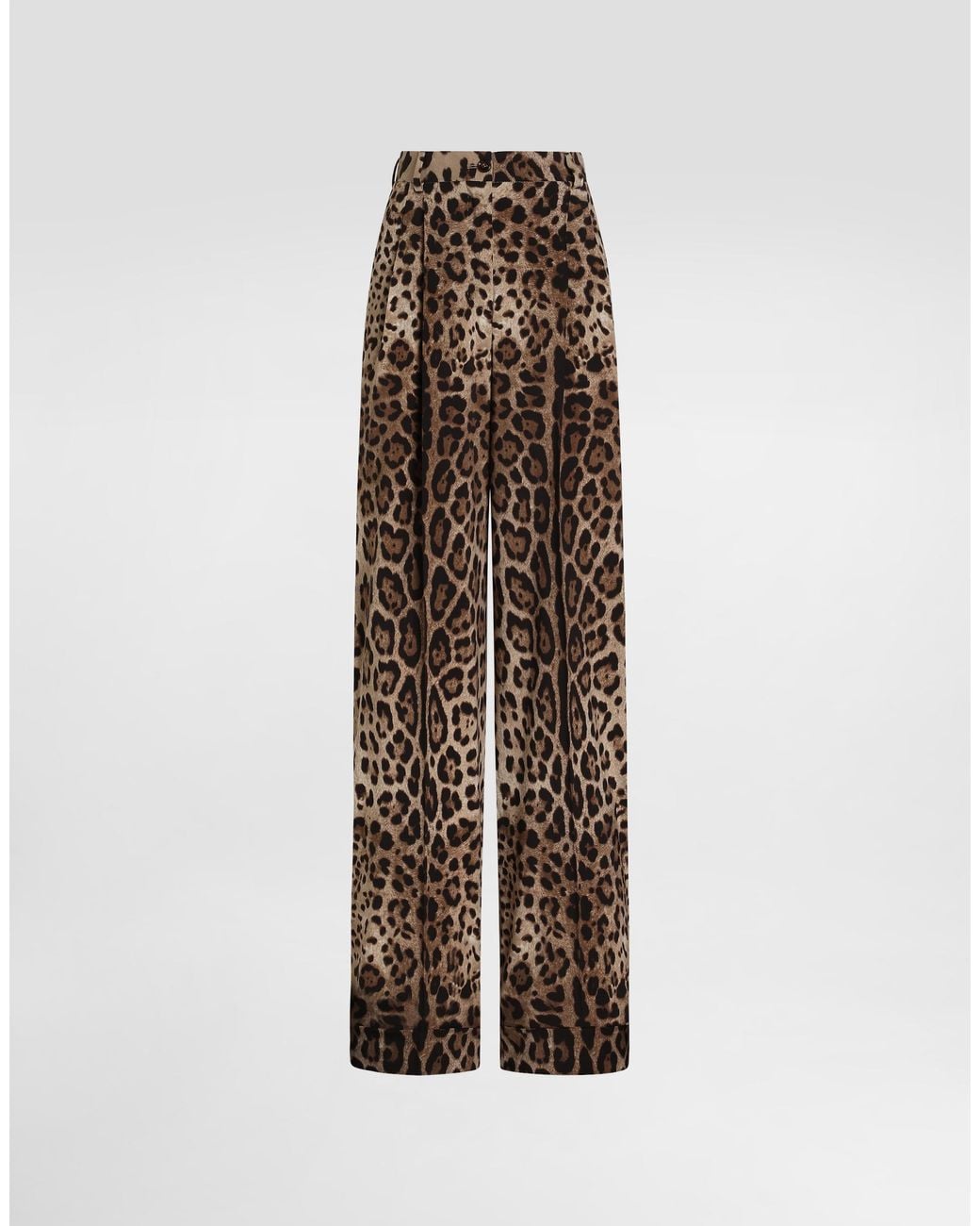 Dolce & Gabbana Natural Leo- Wool Trousers