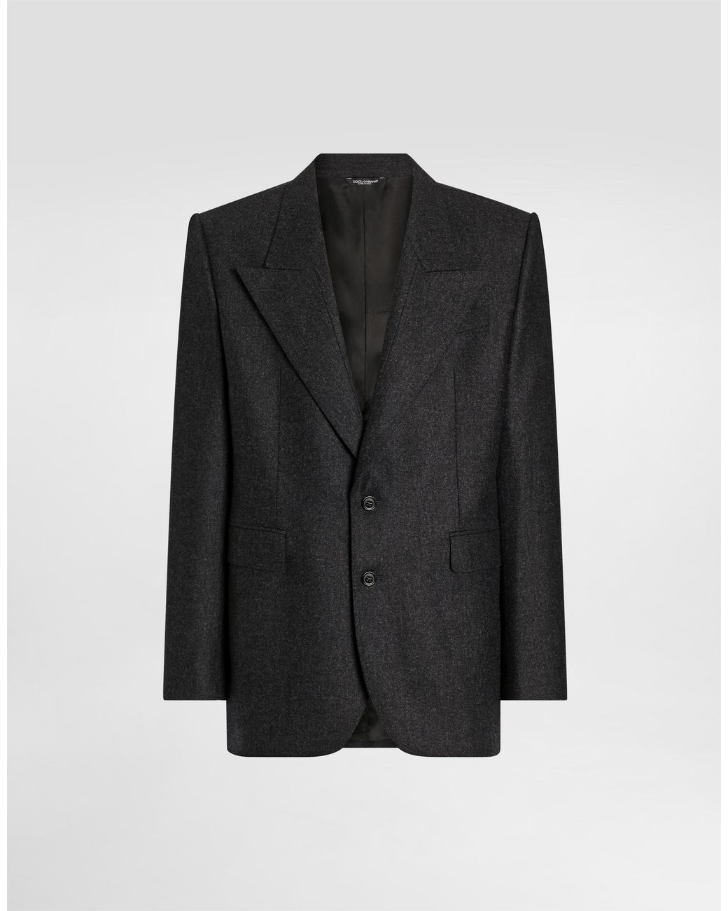 Dolce & Gabbana Black Sinatra Single-Breasted Wool Flannel Jacket for men