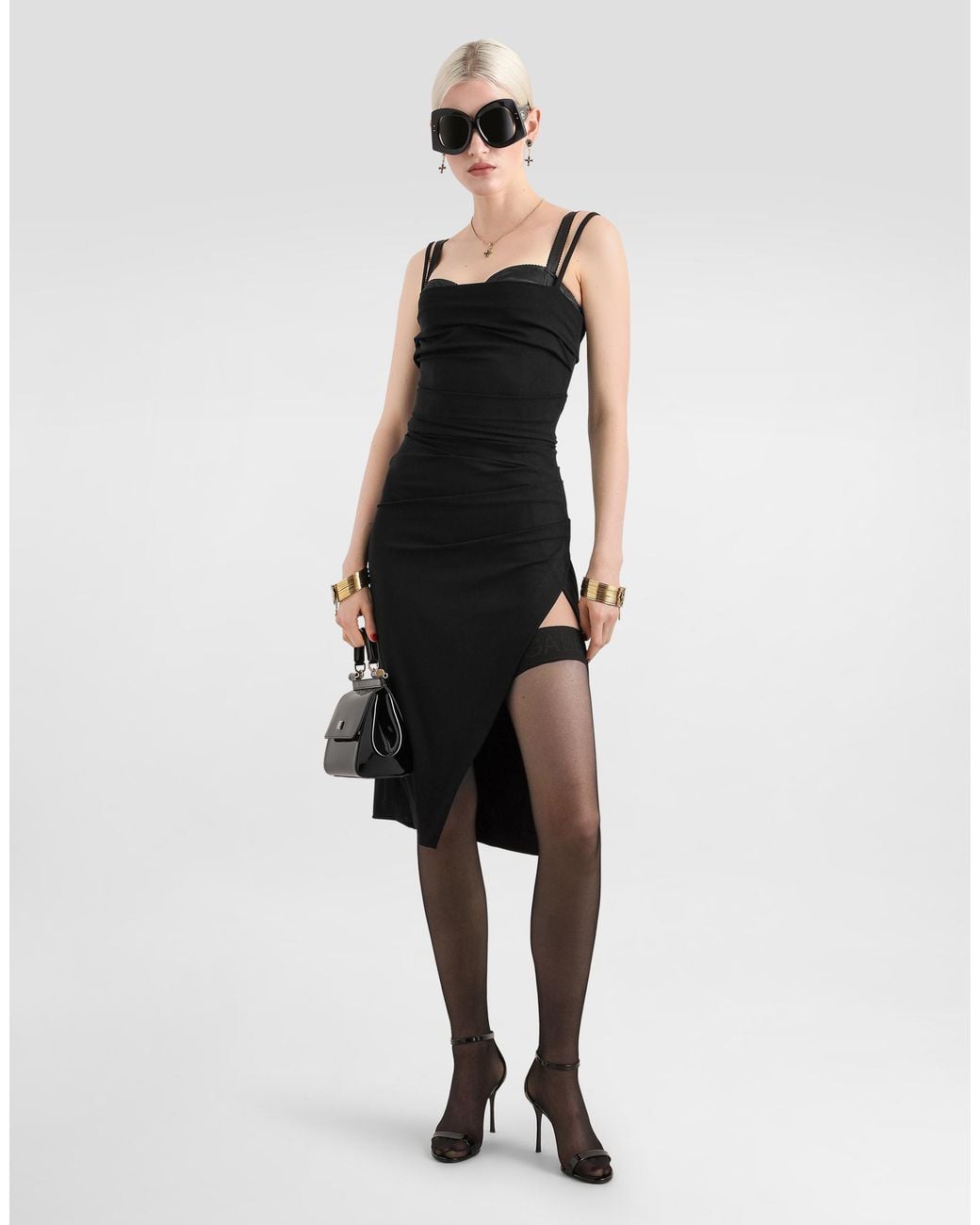 Dolce & Gabbana Black Viscose Jersey Dress