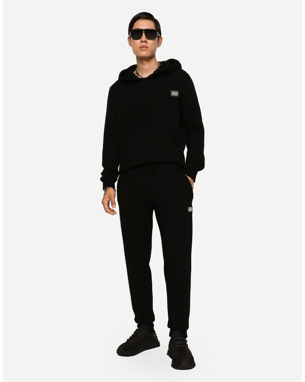 Dolce & Gabbana Jogginghose Aus Woll- Und Kaschmirstrick in Black für Herren