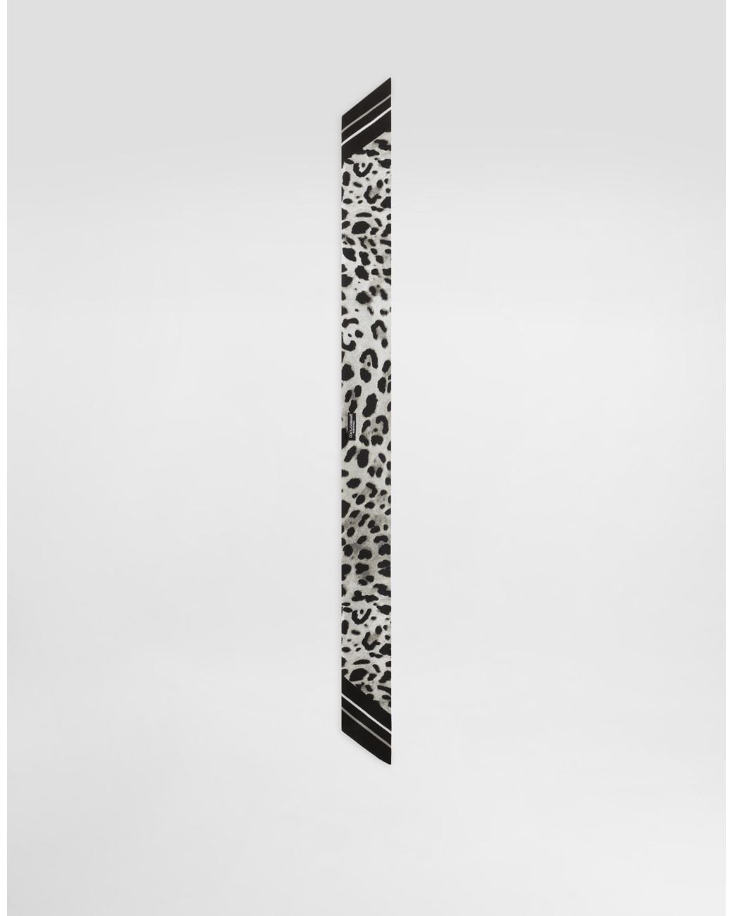 Dolce & Gabbana White Leopard- Twill Headscarf (6X100)