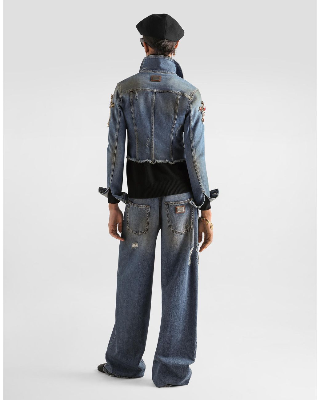 Dolce & Gabbana Blue Denim Jacket With Embroidery
