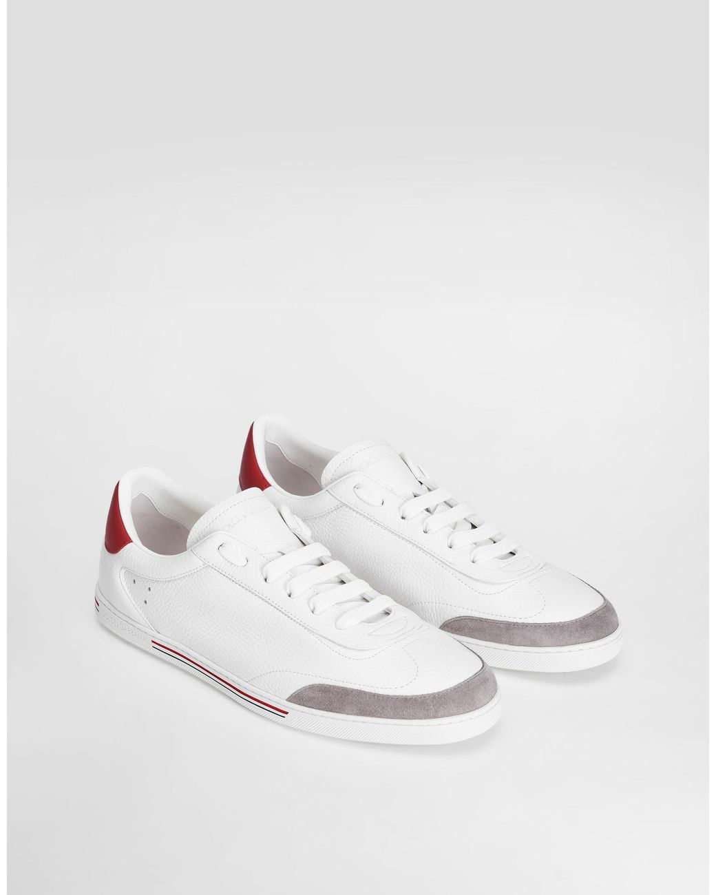 Dolce & Gabbana White Saint Tropez Calfskin Sneakers for men