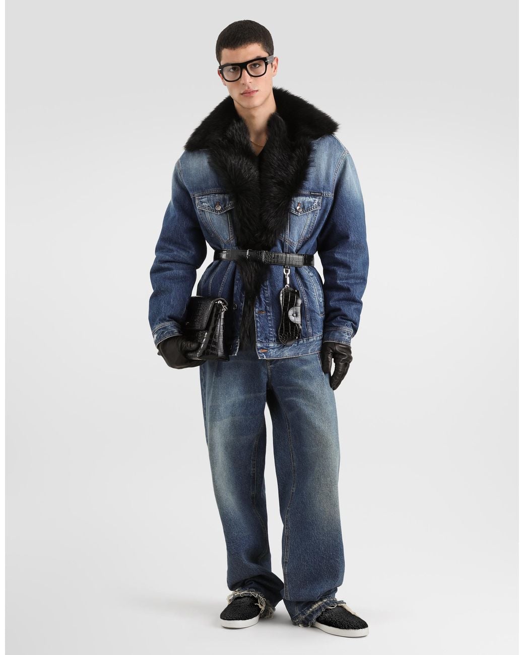 Dolce & Gabbana Blue Denim Trousers for men
