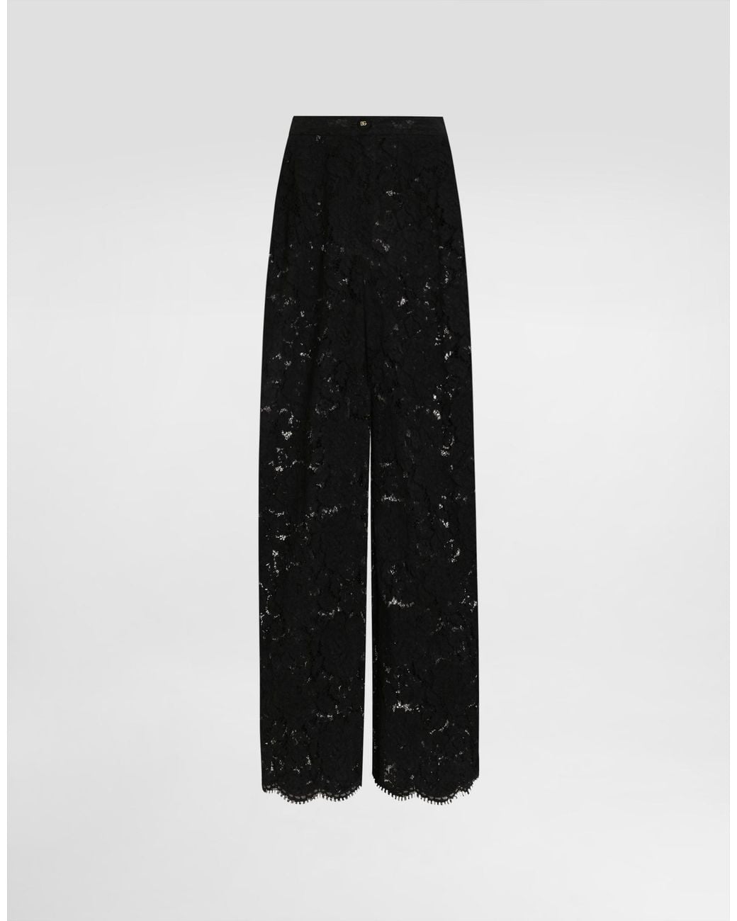 Dolce & Gabbana Black Cordonetto Lace Trousers