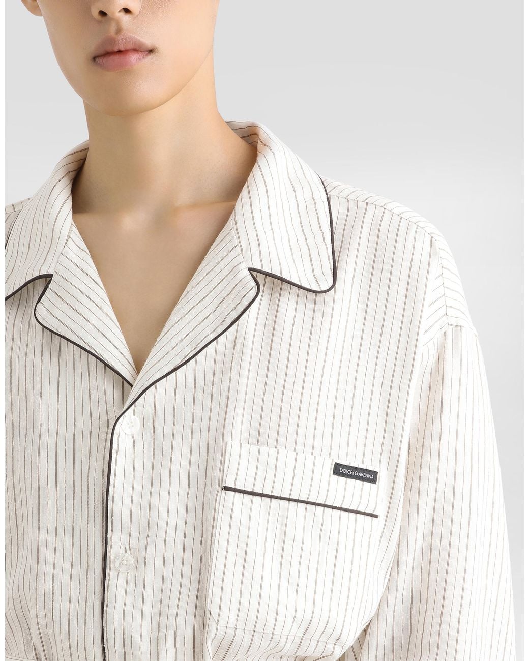 Dolce & Gabbana Natural Linen-Silk Vanity Robe for men